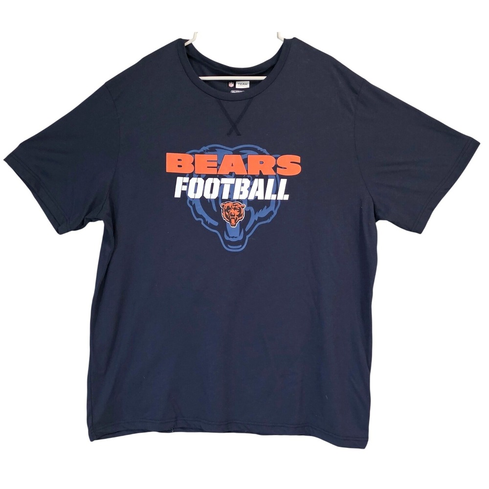NFL Team Apparel Chicago Bears T-Shirt Mens 3XL‎ Navy Blue New Graphic Tee